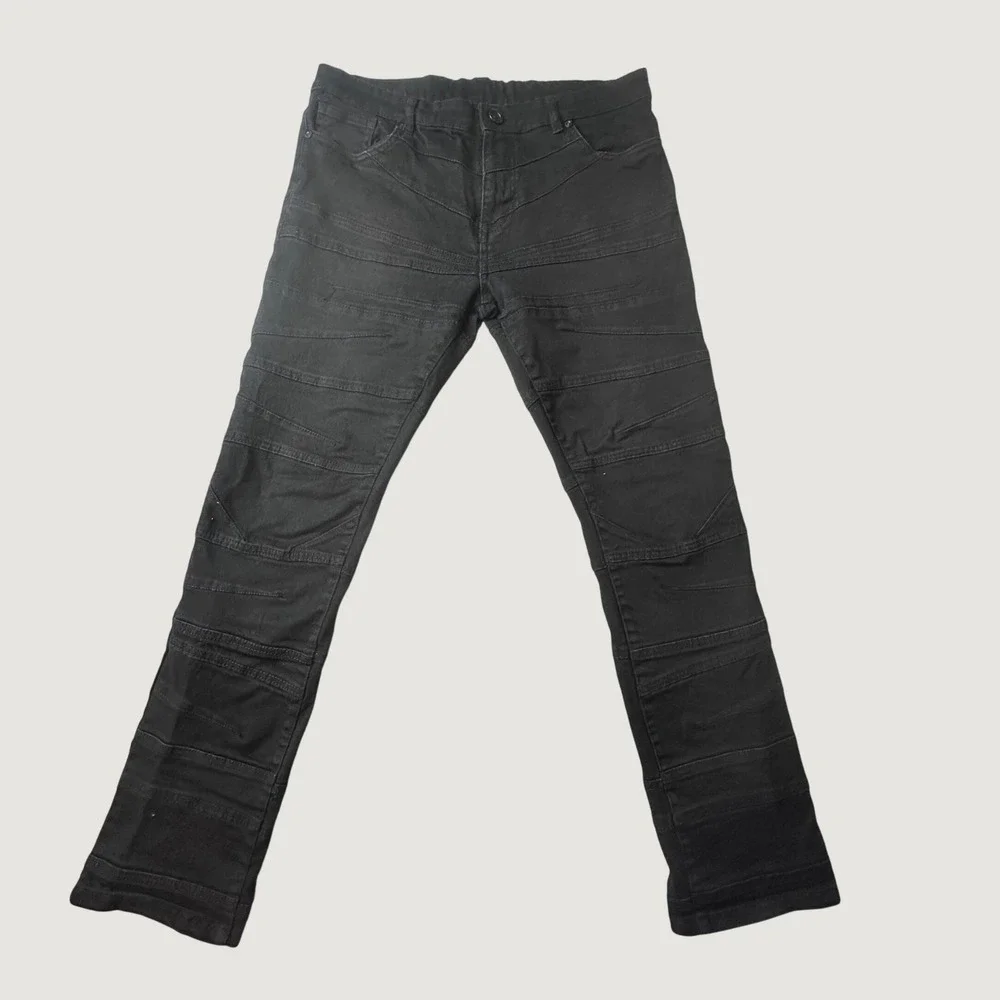 Legendary Status Jeans Mens 36x30 Black Moto Paneled Slim Streetwear Denim Pants